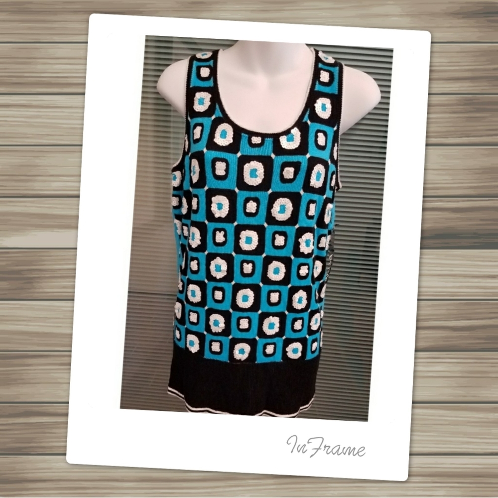 Berek Sleeveless Sequin Boxed In Sweater